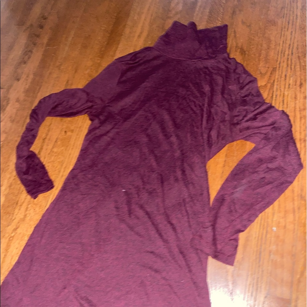 F21 Burgundy Turtleneck Sweater Dress (Size M)